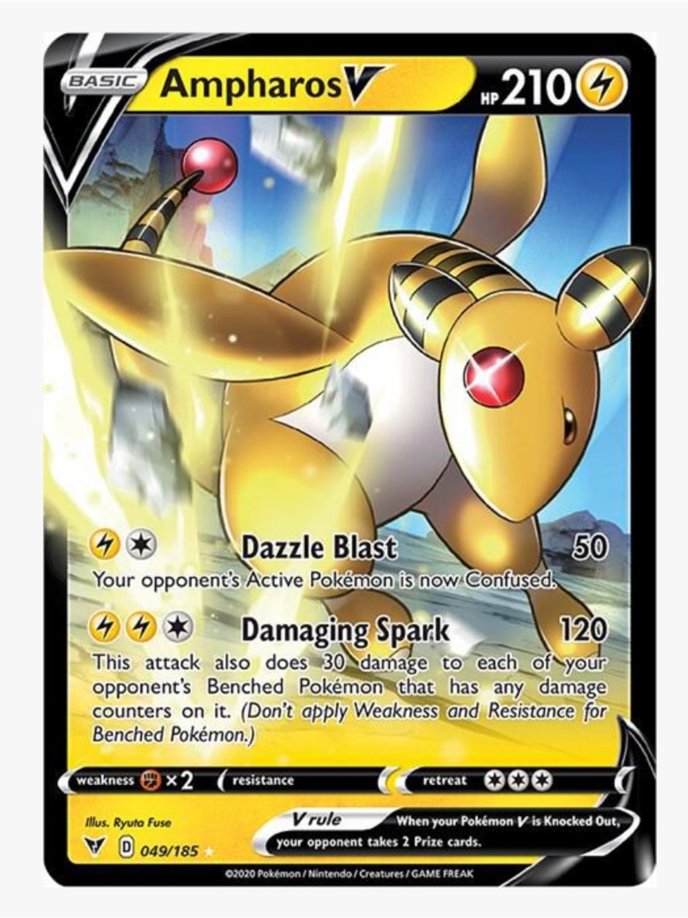 Ampharos V SWSH04: Vivid Voltage Pokemon Trading Card